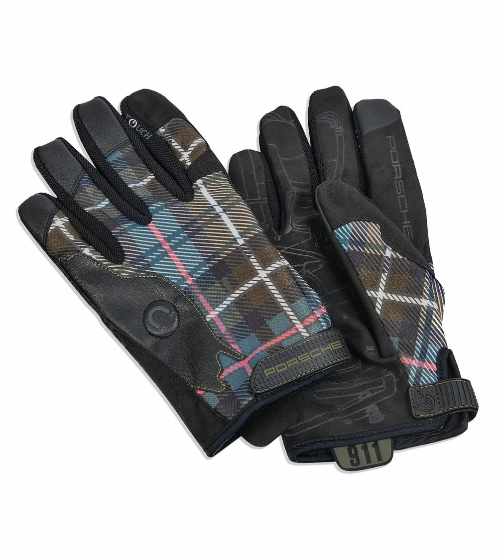 Porsche Assembly Gloves in Dress Mackenzie Green Tartan